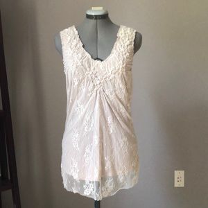 Beige Lace Tank